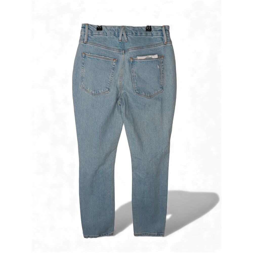 New with Tags Good American x Zara Ripped Classic Slim Jeans Light Wash Size 6 - Picture 3 of 15
